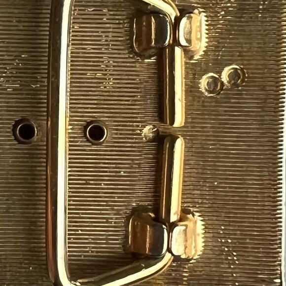 Vintage BELT BUCKLE gold silver tone ABALONE shell EUC Men or women UNIQUE - Picture 4 of 4